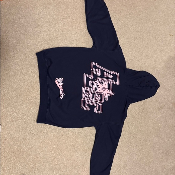 Aelfric Eden Dark Blue Hoodie with Pink Graphic - Picture 2 of 3